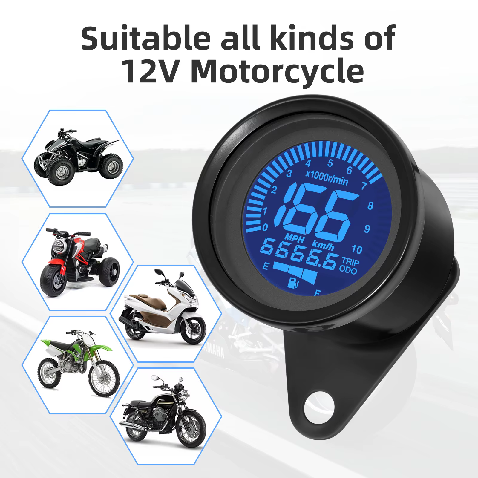 Compteur de vitesse rétro4.2 pour Hurcycles, compteur de niveau de carburant, compteur d'odomcirculation, affichage LCD numérique, indicateur personnalisé, Klaissée MPH RPM, 7 documents