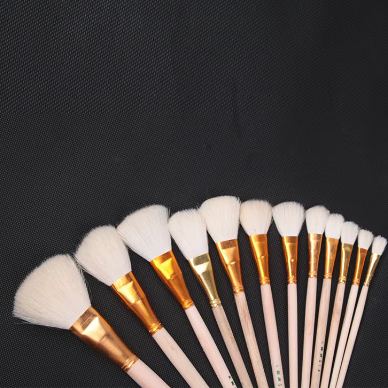Pinceau en laine d'art de la poterie pour glaçure en céramique, stylo de peinture bricolage, fournitures d'art, peinture d'interconnexion de coloration, peinture acrylique, artisanat