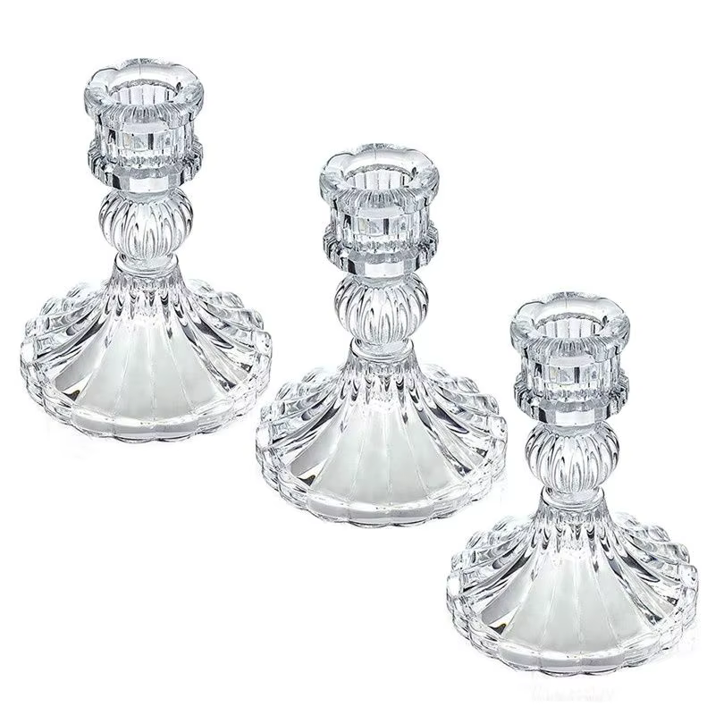 Bougeoir en verre Simple de Style européen, bougeoir de Table à manger, décoration créative pour la maison