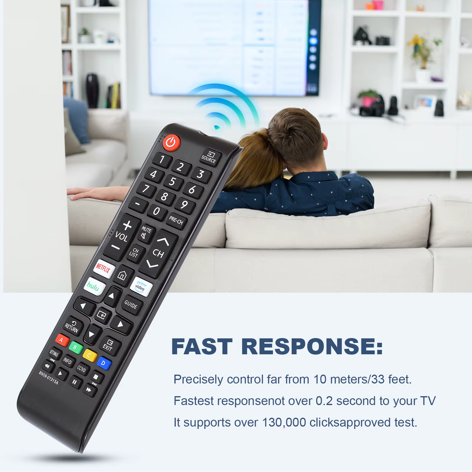 Télécommande universelle pour tous les téléviseurs Samsung, remplacement compatible pour tous les modèles de téléviseurs intelligents Samsung, LED, LCD, HDTV, 3D