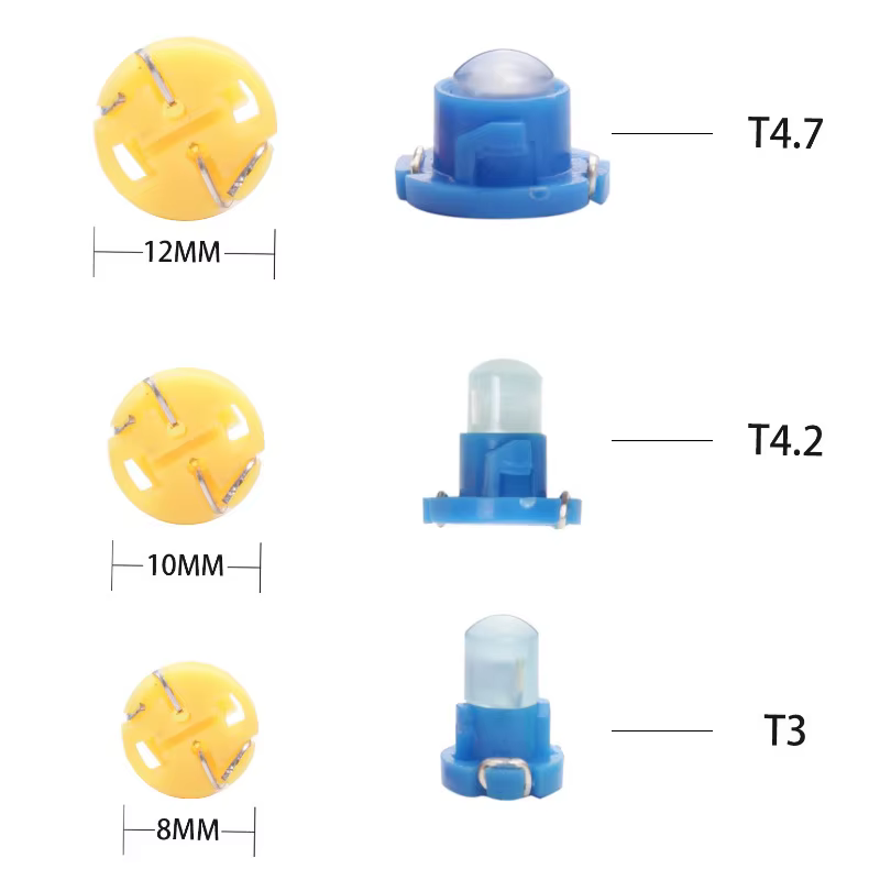 10/5 pièces T3 T4.2 T4.7 COB voiture tableau de bord LED lumières tableau de bord indicateur lampe de commande centrale cale lumière 12V blanc rouge