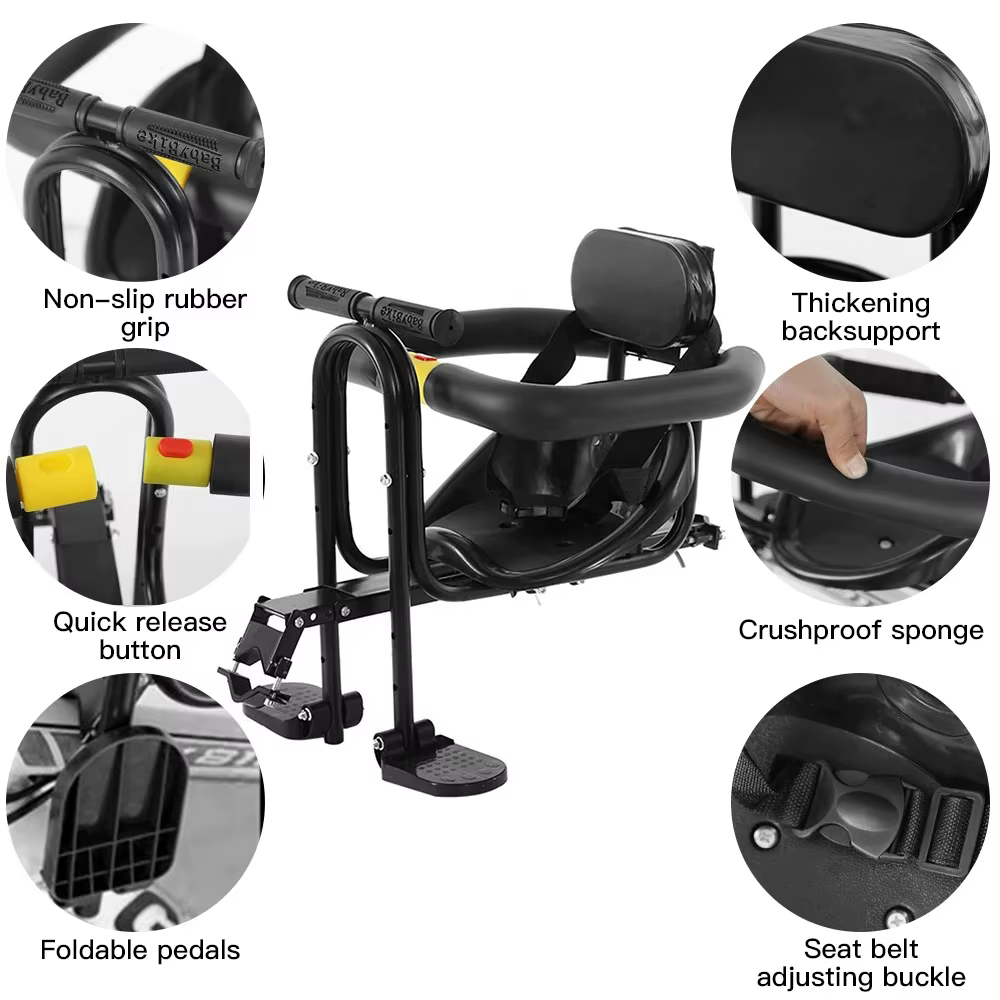 Siège de vélo avant sécurité enfant selle enfant avec pédales