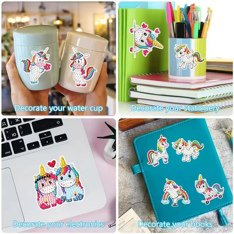 Autocollant de peinture diamant 5D pour enfants, artisanat d'art fait à la main, thème Animal de dessin animé mignon, cadeau pour enfants de 6 à 12 ans
