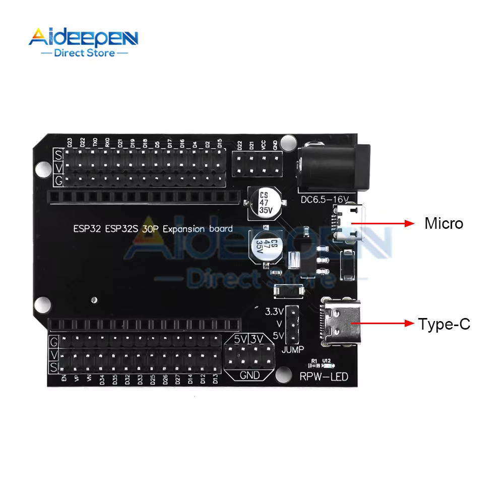 ESP32 DEVKIT V1 panneau d'alimentation ESP32 30P carte d'alimentation 2.4 GHz WIFI + CPU double cœur Compatible Bluetooth faible consommation d'énergie