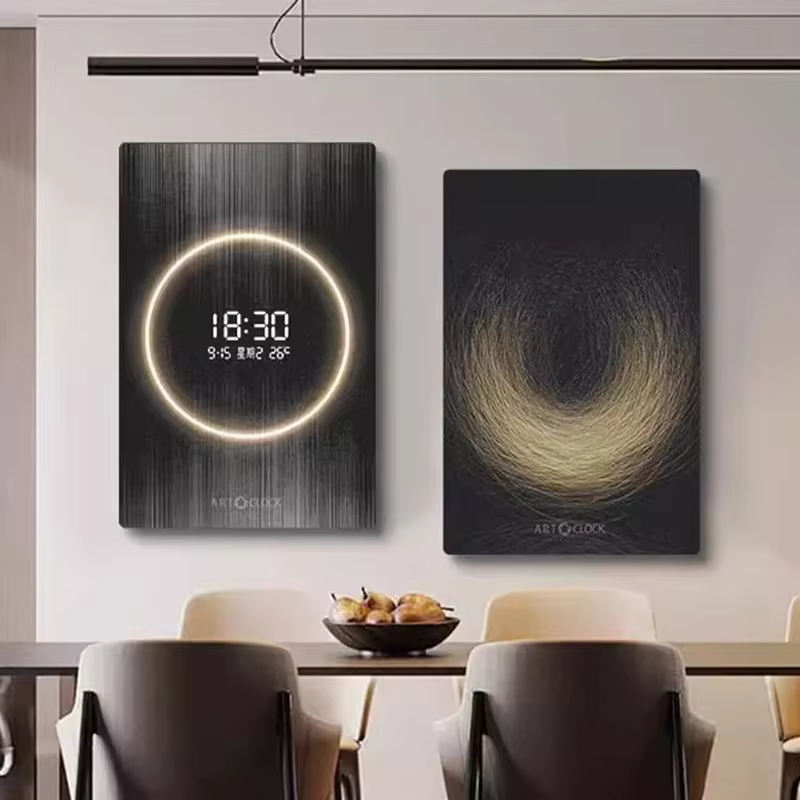 Grande horloge murale moderne à affichage numérique LED, salon, silencieux, art intérieur, montres murales, luxe, décoration de la maison
