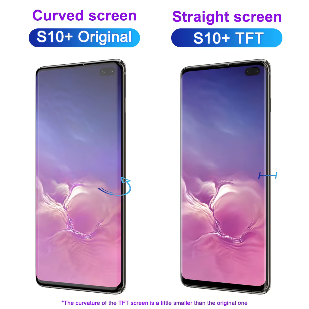 Écran tactile LCD de remplacement avec châssis, pour Samsung Galaxy S10 + G975F G975F/DS