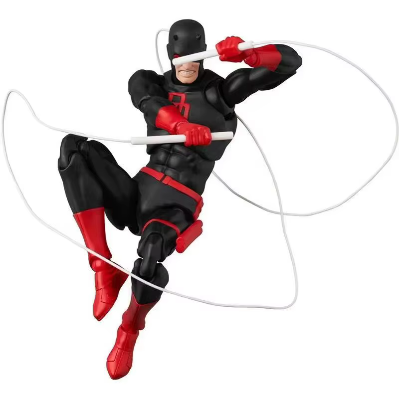 Figurine d'action articulée Daredevil noir et rouge de CT Toys Comics avec têtes, mains et bâtons interchangeables, jouet de collection