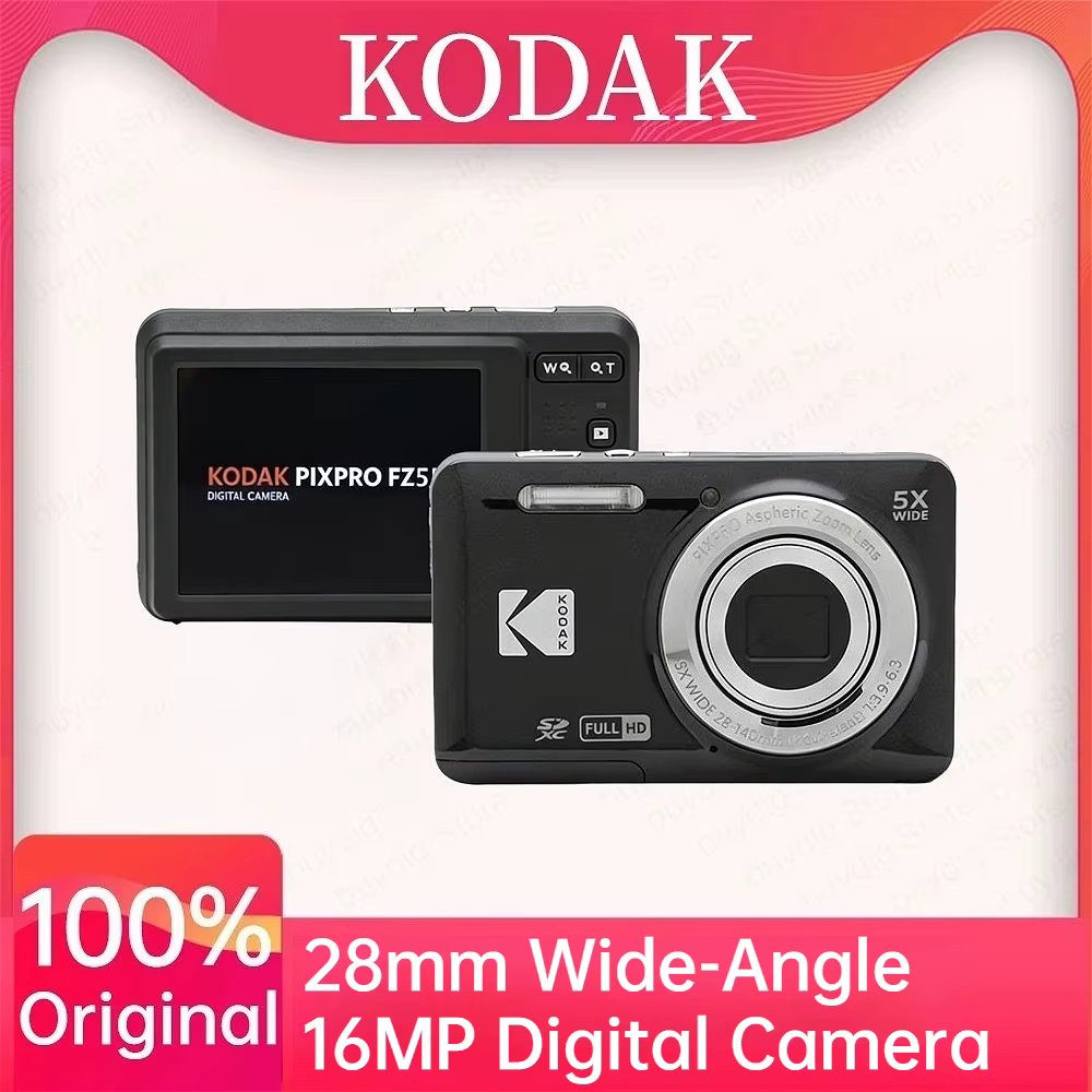 Appareil photo numérique KODAK PIXPRO FZ55 1080P Full HD, écran LCD 2,7 pouces, zoom optique 5x, grand angle 28 mm, 16 MP, pour vlog, paysages, usage domestique