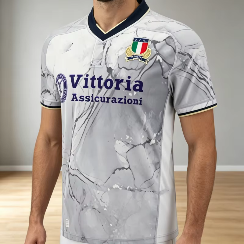 Nouveau Maillot de Rugby Italien 25_26 T-shirt Sport Décontracté Respirant et Séchage Rapide Tenue de Sport Assortie pour la Famille