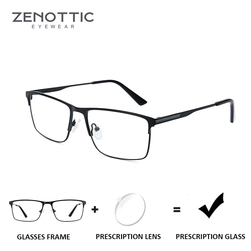 ZENOTTIC Titanium progressive prescription Glasses Square anti - blue light myope Glasses Business lunettes photochromiques vision de loin lunettes optiques de mode