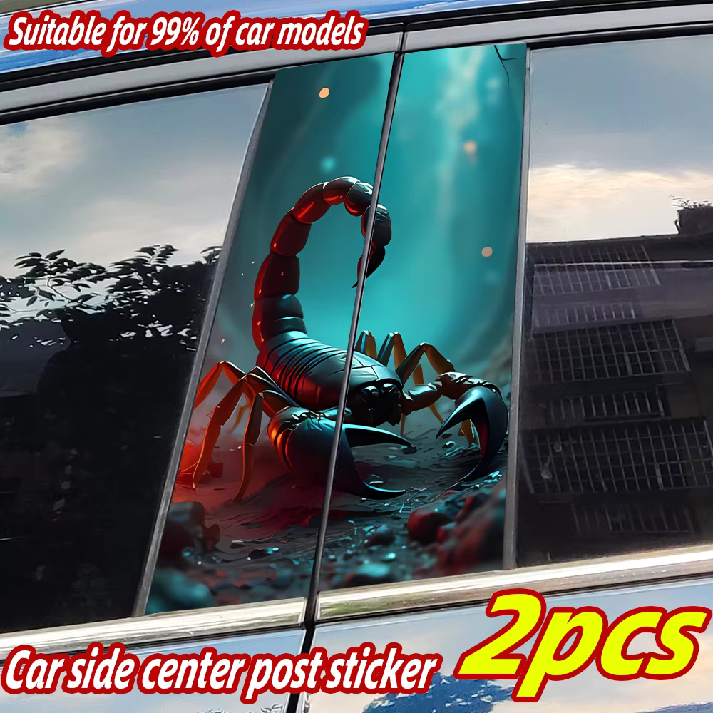 Autocollants de voiture Scorpion vicieux, pilier B, imperméable, colonne centrale, décor, couverture, rayures, portes de voiture, autocollants, accessoires