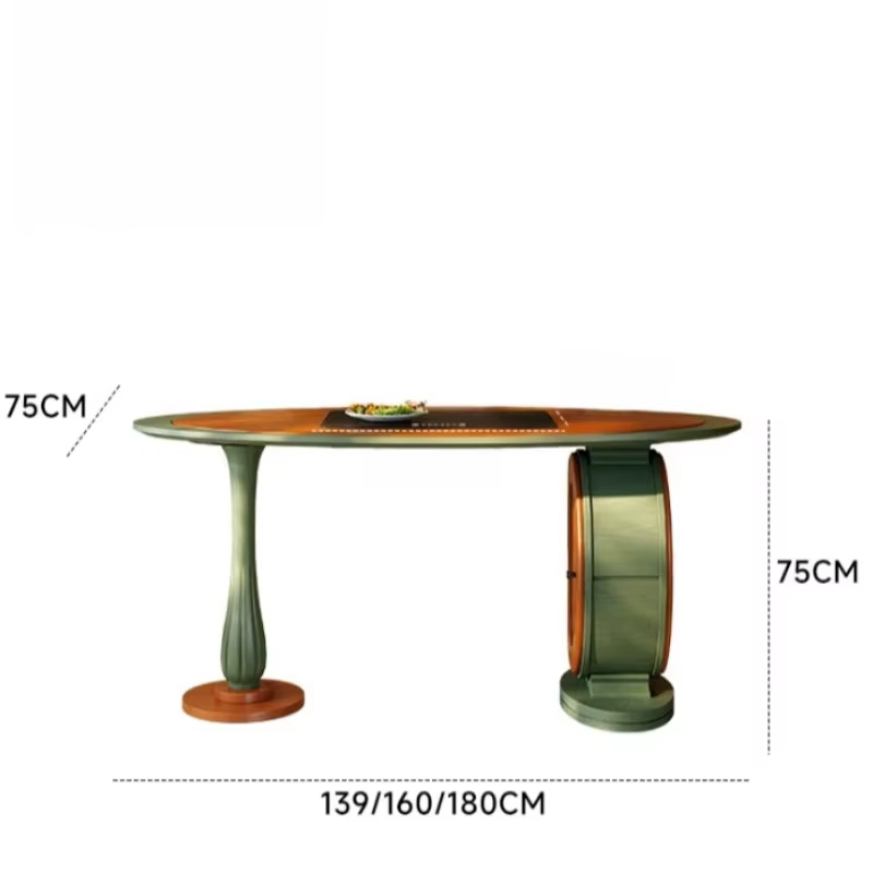 Table à manger ovale vintage en bois massif, table de cuisine de luxe, table basse de style mid-century, meubles pour la cuisine, mobilier pour la maison
