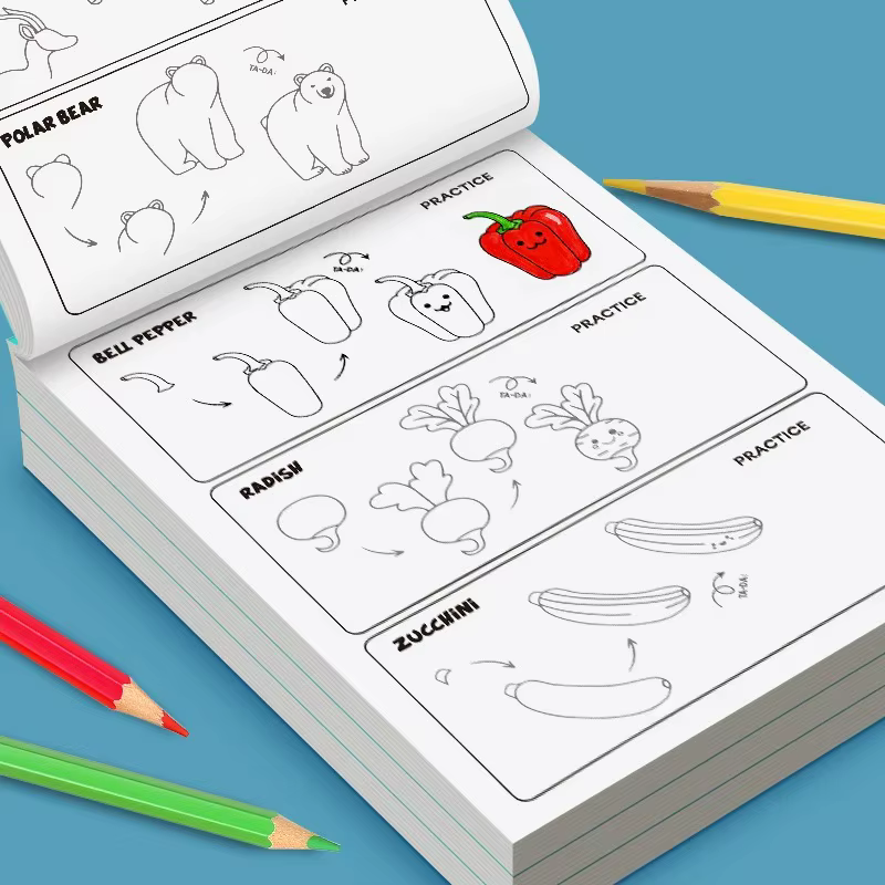 Livre de peinture étape par étape - un tutoriel de peinture facile à comprendre, adapté aux enfants pour apprendre diverses techniques de peinture.