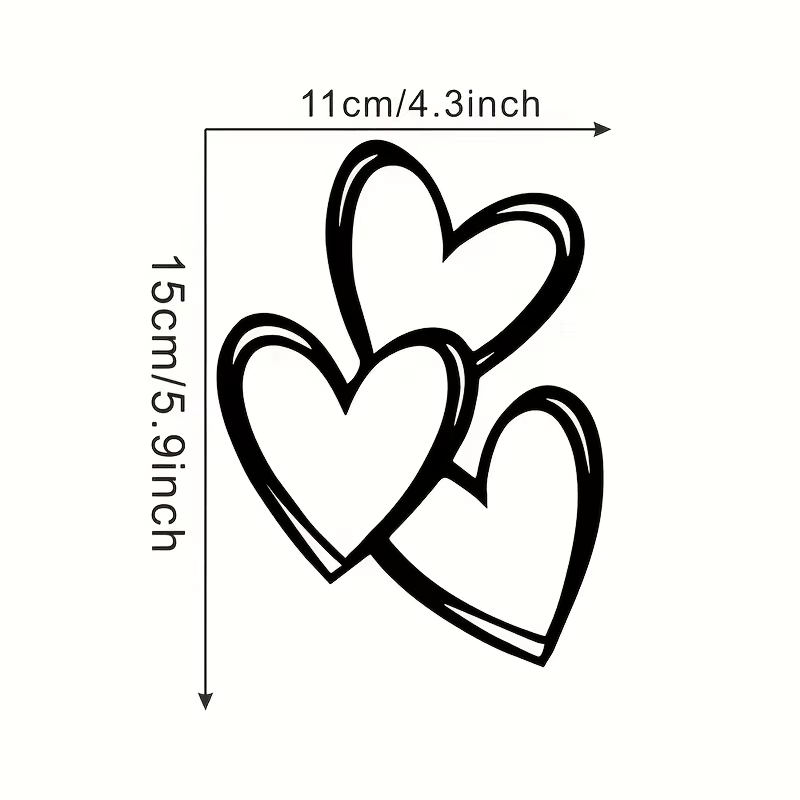 1 autocollant en vinyle en forme de cœur entrelacé - Autocollant rose brillant sur le thème des dessins animés, accessoire de voiture en forme de cœur