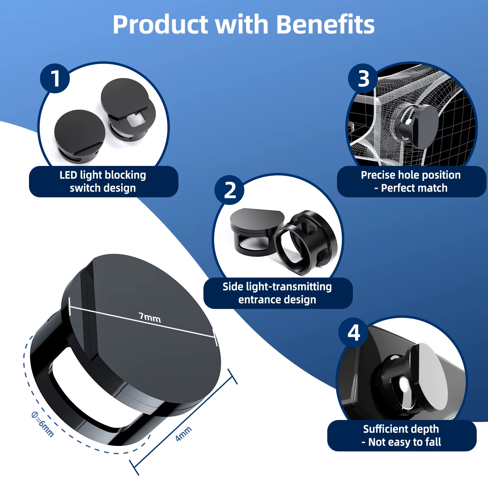 Cache-lumière LED pour verres mats – Protection d'objectif d'appareil photo pour lunettes intelligentes mates – Bloqueur de lumière à intensité variable