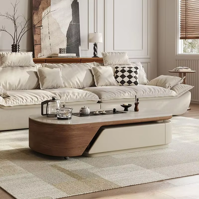 Affichage Unique Table basse ensemble multifonction plancher latéral Table basse rangement Design Mesa Centro Salon maison accessoires