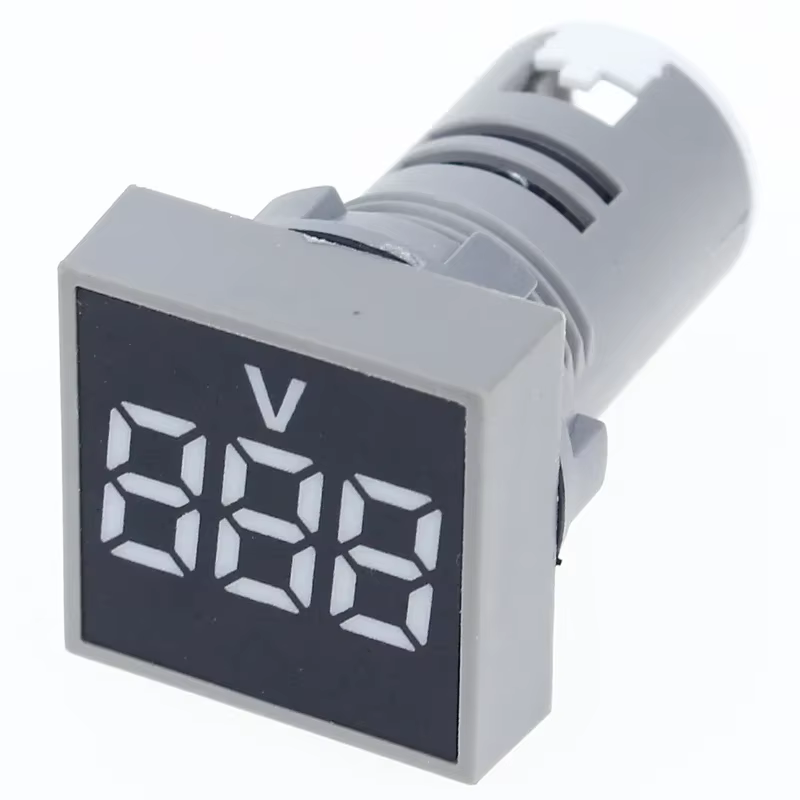 Voltmètre numérique LED, panneau carré, indicateur lumineux, voltmètre, AC 60-500V, 22mm