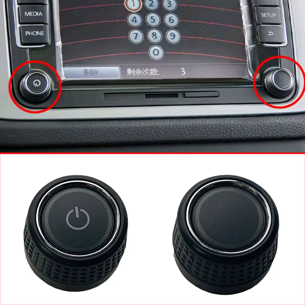 1/2 pièces bouton de commande de tableau de bord de voiture écran d'affichage interrupteur de démarrage Radio CD bouton de Volume pour Volkswagen Polo 5 6R MK5 GTI Fox Golf 6