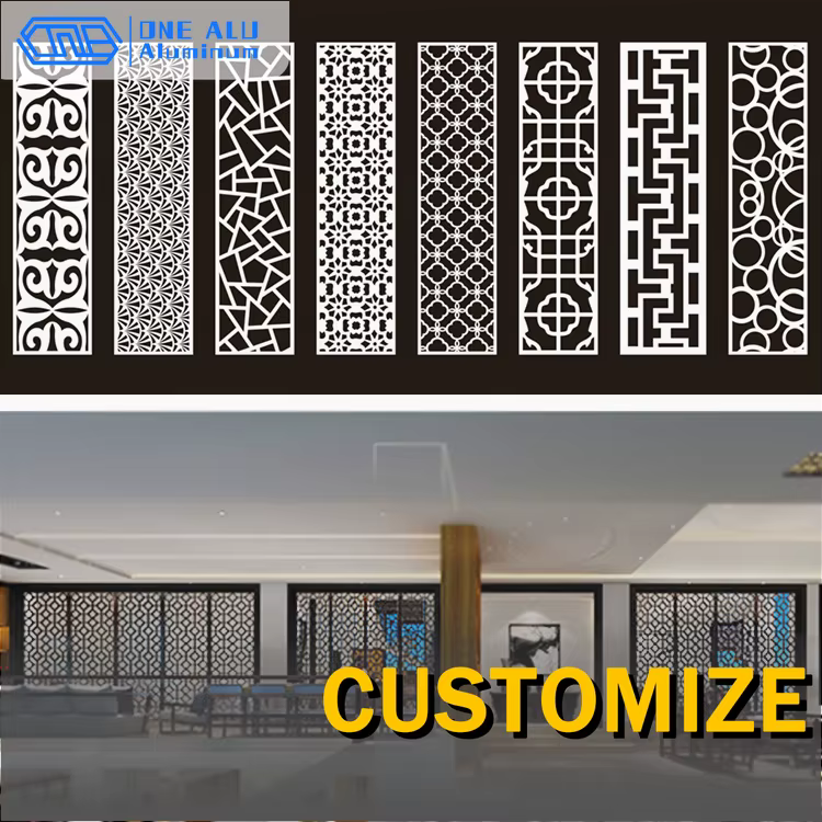 Panneau mural décoratif CNC en aluminium, cloison, revêtement extérieur, jardin, cour, patio, villa, intimité extérieure, moderne
