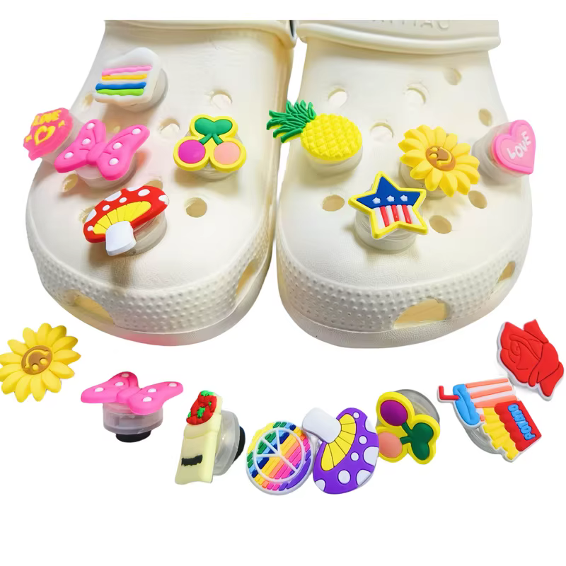 Pour crocs 1-5 pièces accessoires de chaussures LED garçons et filles puces de gâteau ananas accessoires décoratifs boucle accessoires de chaussures bricolage