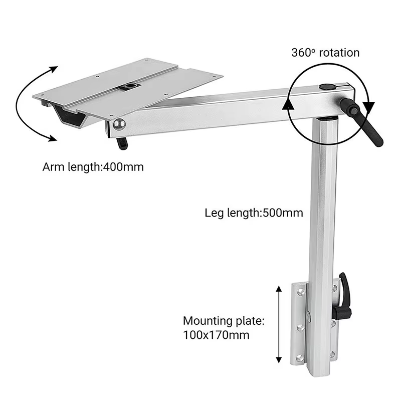 Pied de table TYTXRV RV 360 ° Pieds de Table d'ordinateur portable en aluminium durables et amovibles, Rotation et amovibles, pour camping-car, camping-car, Installation facile