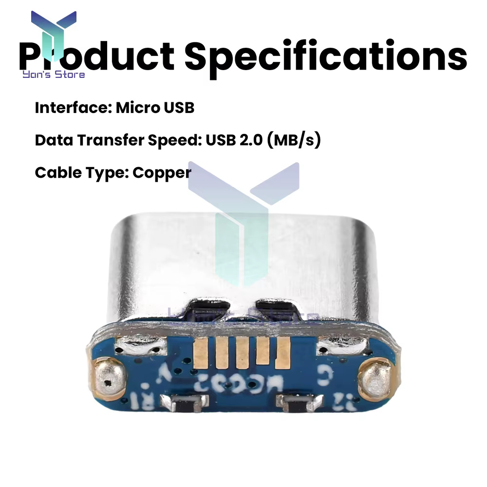 Kit de conversion DIY pour carte adaptateur Micro USB vers Type C, pour la charge et le transfert de données, transmission stable USB2.0, soudure facile