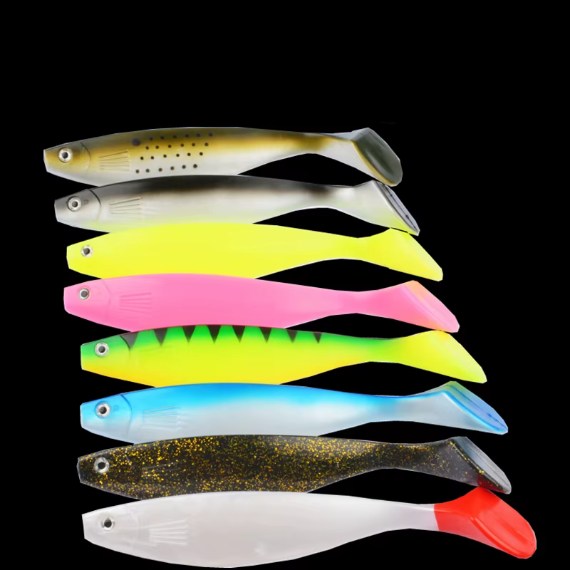 Super grand appât souple t-tail grand maquereau pêche en mer appât souple 23.5cm68 grammes leurre de mer profonde poisson souple appât artificiel