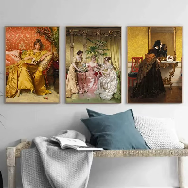 Tableaux sur toile de femmes de la Renaissance, femmes temperamentales, affiches rétro victoriennes, décorations murales, images d'art pour la maison