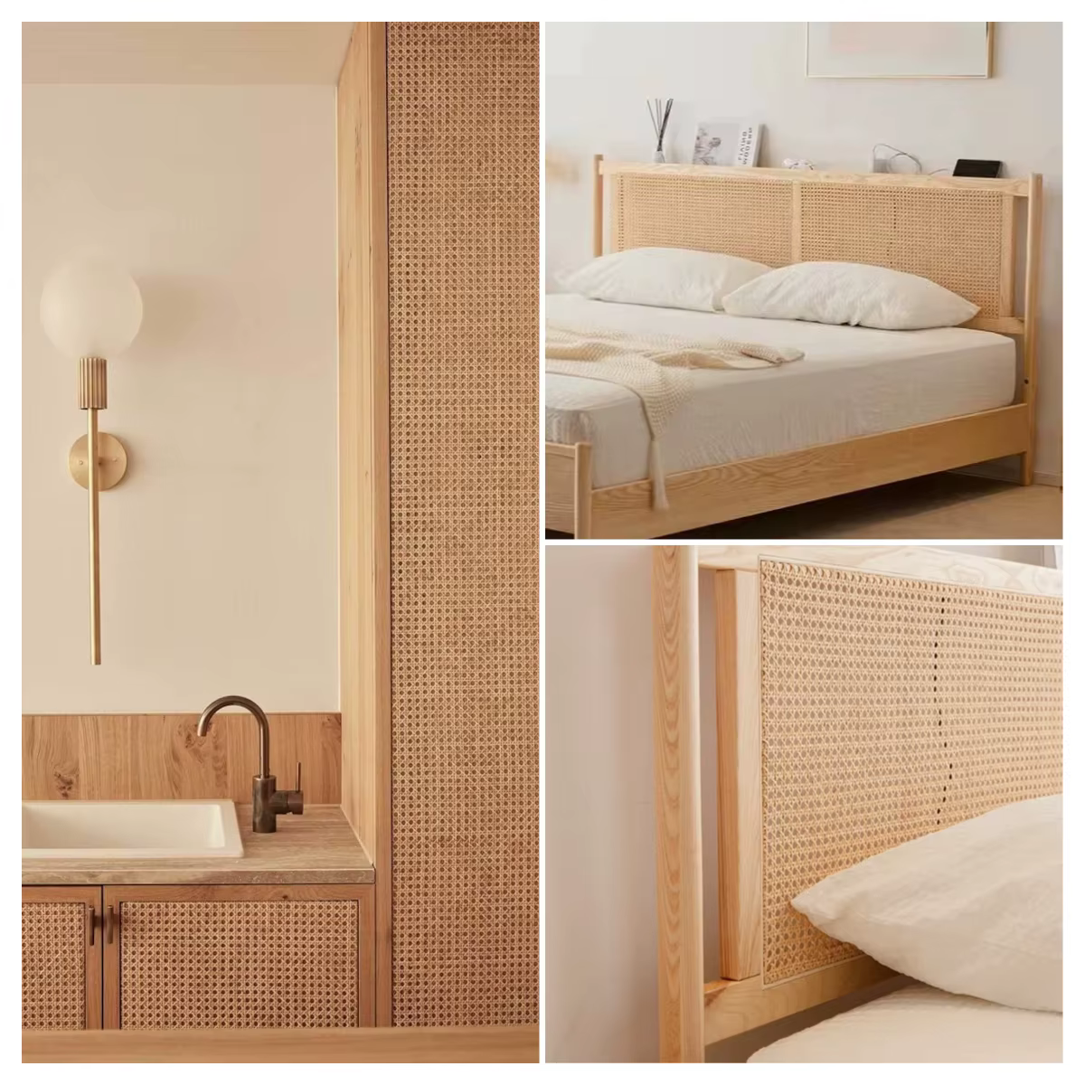 Rouleau de rotin de 35 à 55 cm de large, tressage en rotin naturel de grande taille, matériau de tressage en rotin, tissu de 8 à 10 m pour la tête de lit de l'armoire