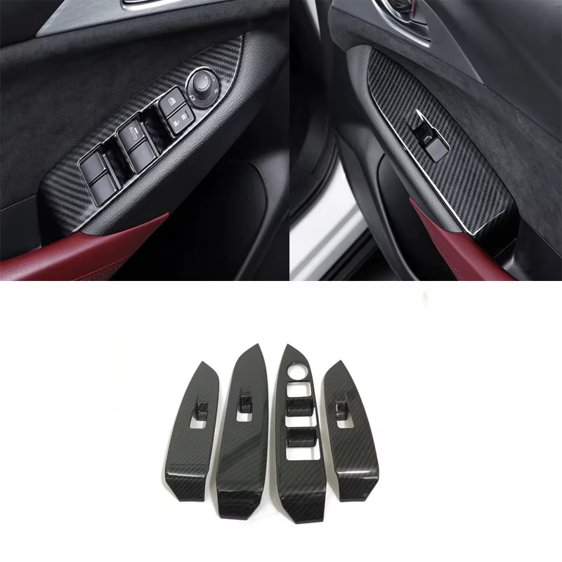 Pour Mazda CX-3 CX3 2017 2018, cadre de console de tableau de bord ABS, cadre de levier de vitesses, aérateurs de climatisation, panneau de volant, cache-haut-parleurs