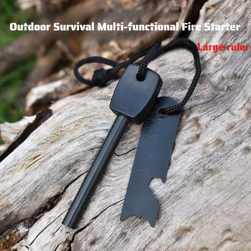 Allume-feu de survie en plein air | Outil multifonction à manche en bois, bâton de feu lumineux et étanche pour le camping, la randonnée et l'aventure