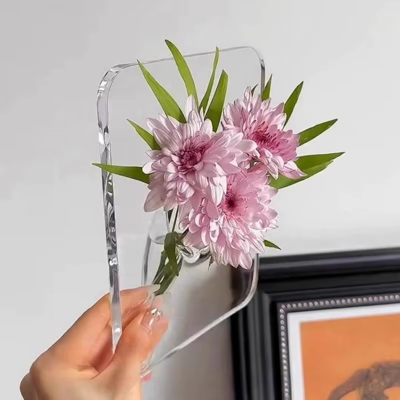 Vase à fleurs en acrylique transparent - Vases d'art moderne pour la décoration de la maison, vases décoratifs pour bureaux et étagères