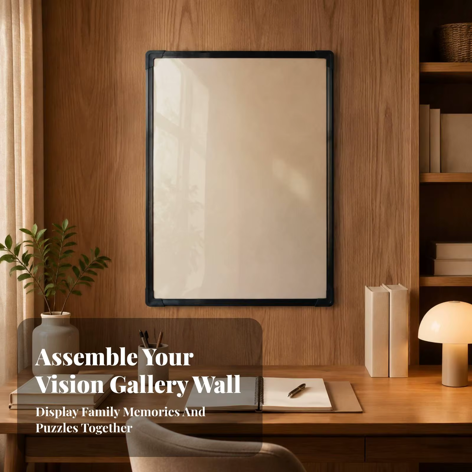 Grand cadre photo pour affiche 50x70cm, fixation murale, construction en PVC avec couvercle de protection transparent