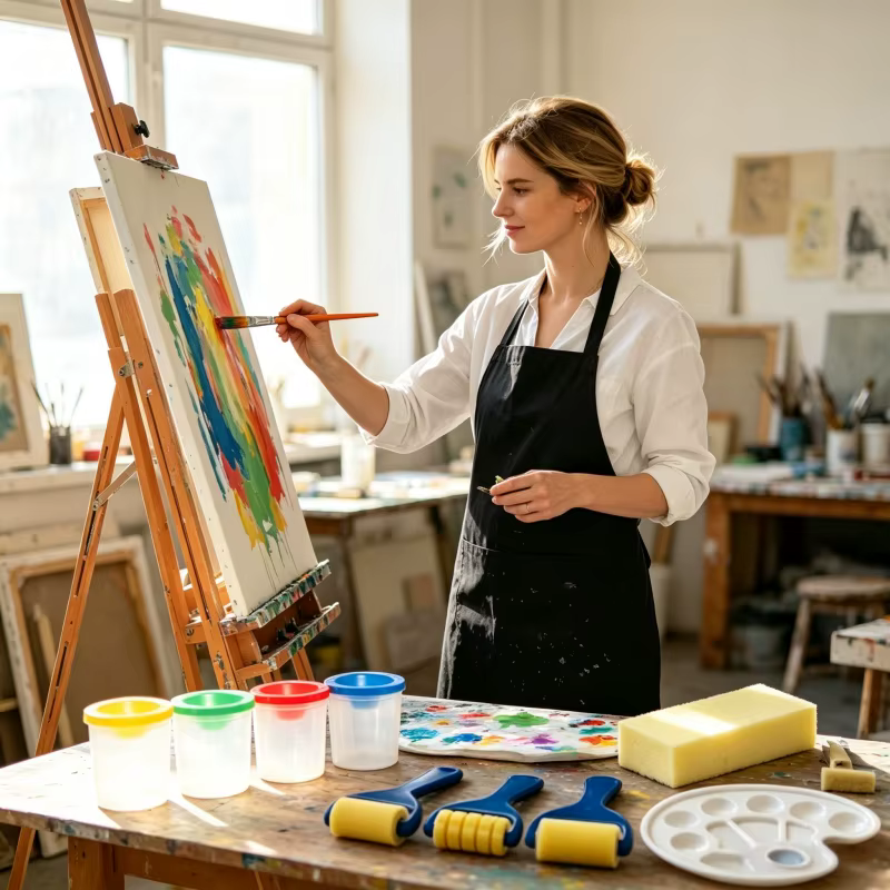 Ensemble complet de peinture artistique de 19 pièces - Kit d'art créatif tout-en-un pour les débutants, les étudiants et les artisans DIY, cadeau idéal