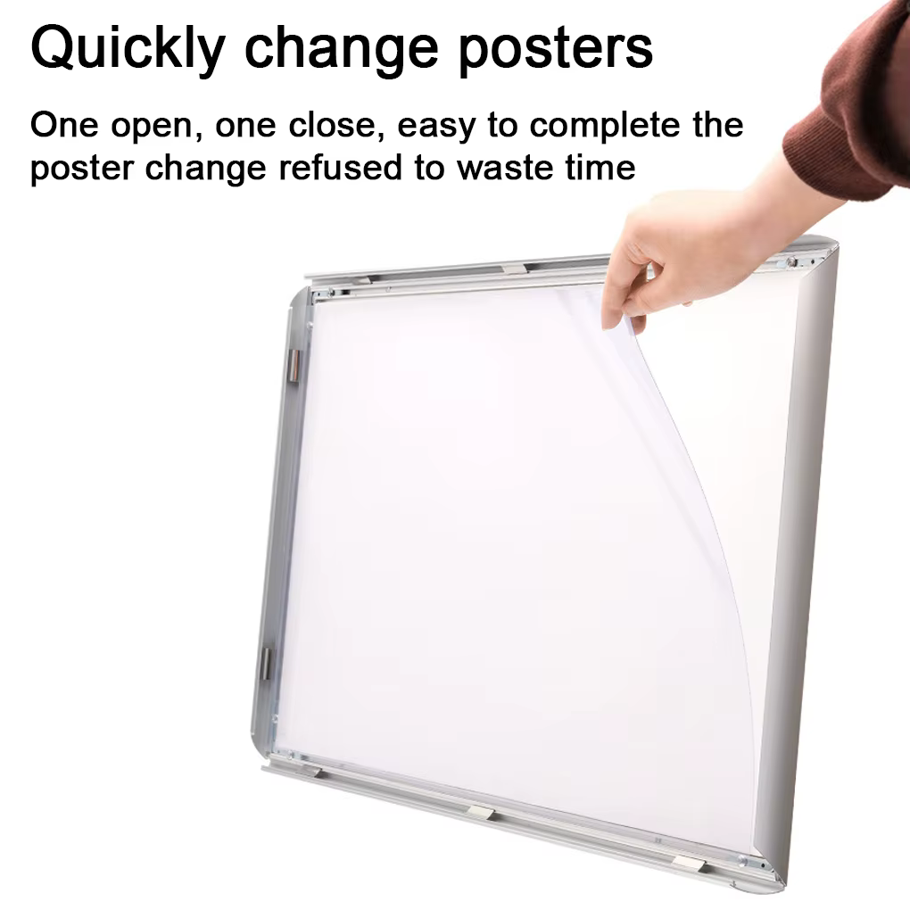 A3/A4 Aluminum Alloy Poster Frame Anti Water Sign Holders Wall Mounting Snap Picture Frame Wall Notice Board Signs Clip Display