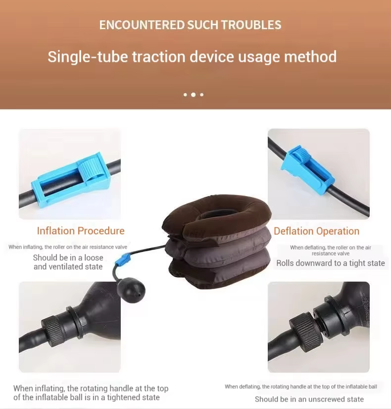 Civière gonflable de cou de Traction cervicale d'air-1 tracteur médical de soulagement de la douleur de collier d'oreiller orthopédique de Tube