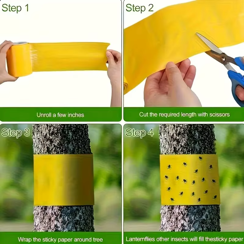 1 rouleau de ruban adhésif Double face pour barrière contre les insectes, efficace contre le lutte antiparasitaire en plein air, auto-adhésif adapté aux arbres et aux jardins