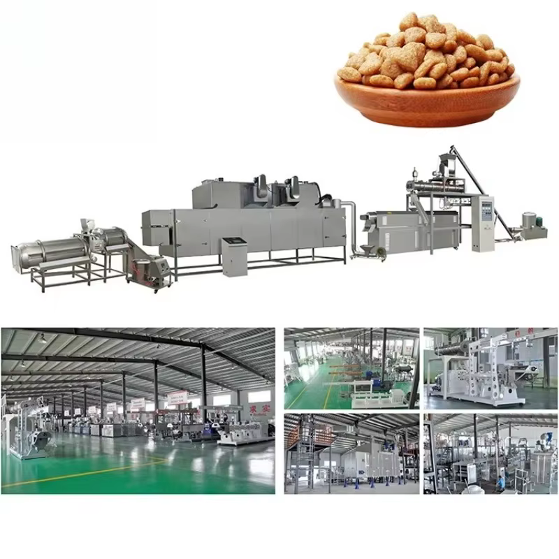 Ligne de production de croquettes pour animaux de compagnie entièrement automatique et personnalisable, machine de transformation d'aliments secs pour chiens et chats, pour la fabrication de croquette