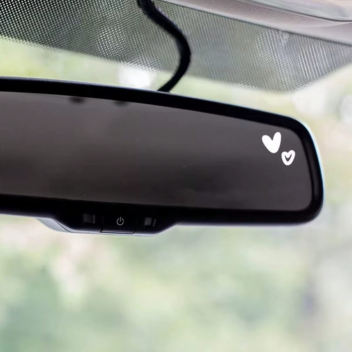 Autocollant de voiture en forme de petits coeurs blancs, design simple et mignon, décoration pour rétroviseur