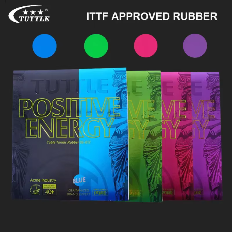 TUTTLE énergie Positive Tennis de Table caoutchouc rose bleu vert violet caoutchouc ITTF Tennis de Table caoutchouc ping-pong