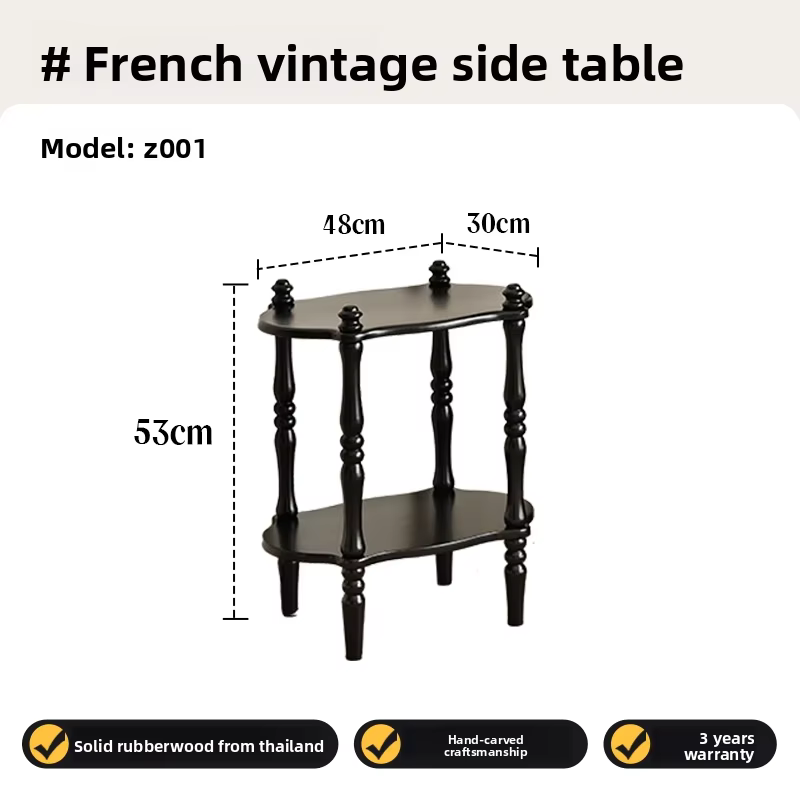 Table d'appoint triangulaire Vintage en bois massif, Table d'angle de canapé, petite Table à thé rétro française, Table d'appoint de salon haut de gamme