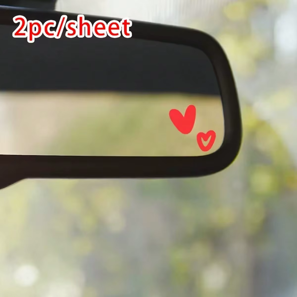 Autocollant de voiture en forme de petits coeurs blancs, design simple et mignon, décoration pour rétroviseur