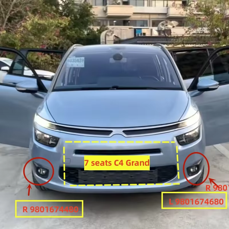 9800978180 9800978280 9801674480 9801674680 Pour Citroën C4 Picasso – Nouvelle garniture de pare-chocs avant d'origine, cadre de feux antibrouillard avant