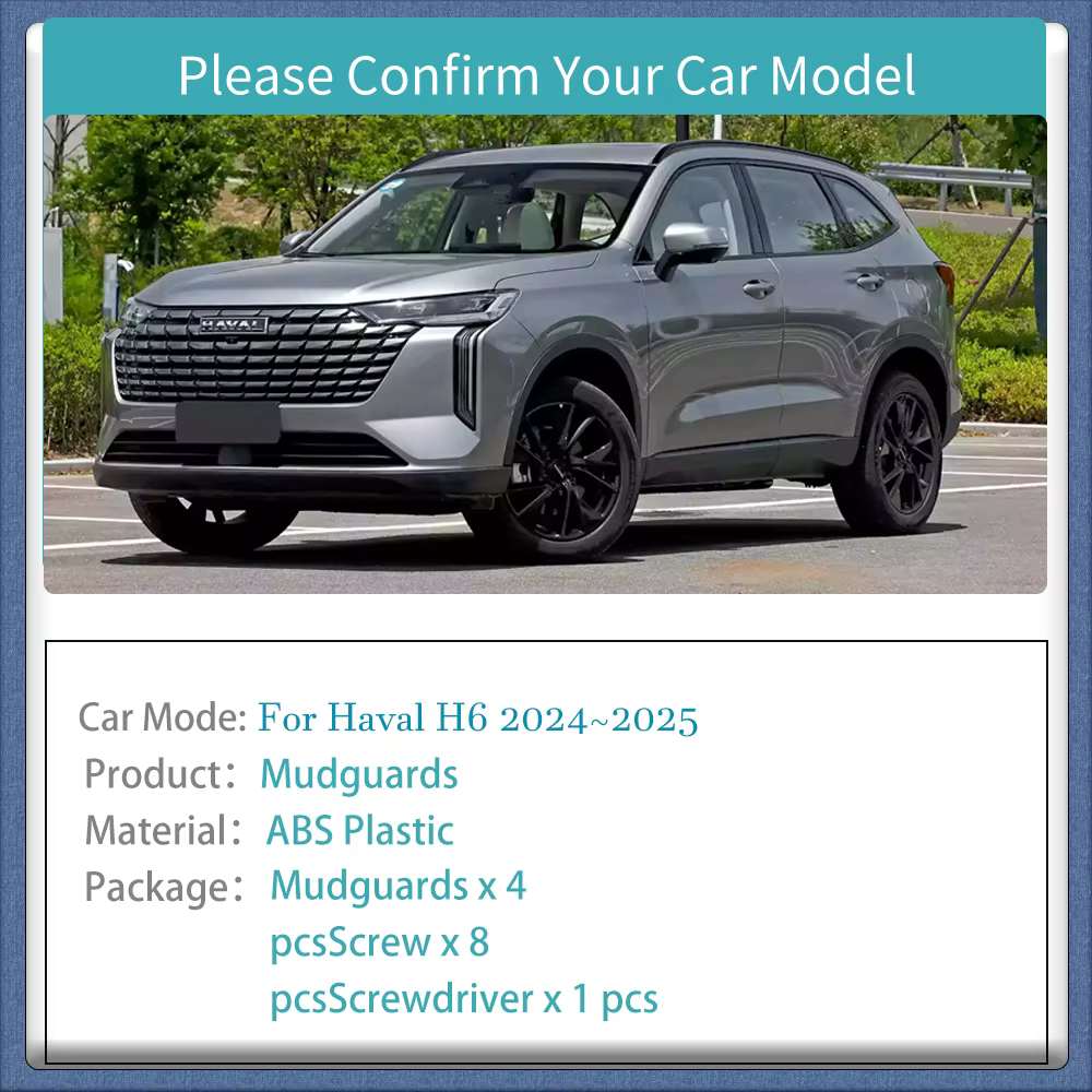 Pour GWM Haval H6 2022 ~ 2026 2022 2023 2024 2025 garde-boue de roue de voiture rabats boue peau couverture gardes garde-boue pièces anti-éclaboussures accessoires