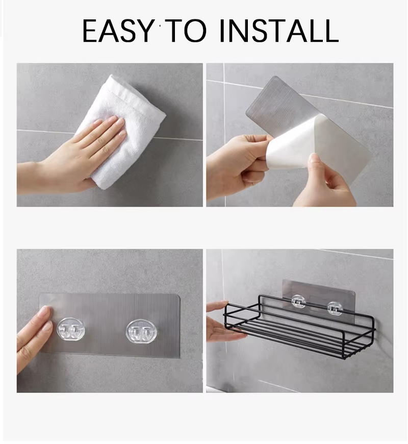 Étagère de rangement pour salle de bain, organisateur de cuisine, étagères noires et blanches, cadre d'angle, poinçon de douche en fer, support Caddy monté gratuit