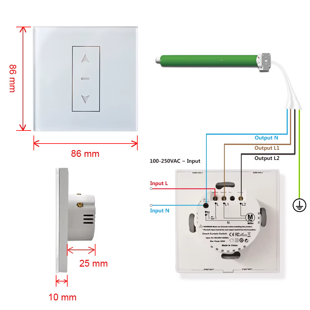 Rideaux électriques, stores, volets roulants, interrupteur connecté, contrôle par application WiFi, compatible avec Smart Life, Alexa, Google Home, Siri