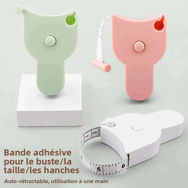 Ruban à mesurer portable en pouces, mini règle souple rétractable, ruban de mesure métrique pour le corps