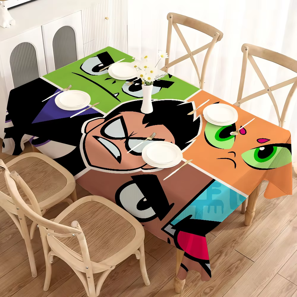 Couverture de Table de dessin animé t-titans pour adolescents, nappe d'anniversaire, décorations de Table à thème d'anniversaire, décor de fête