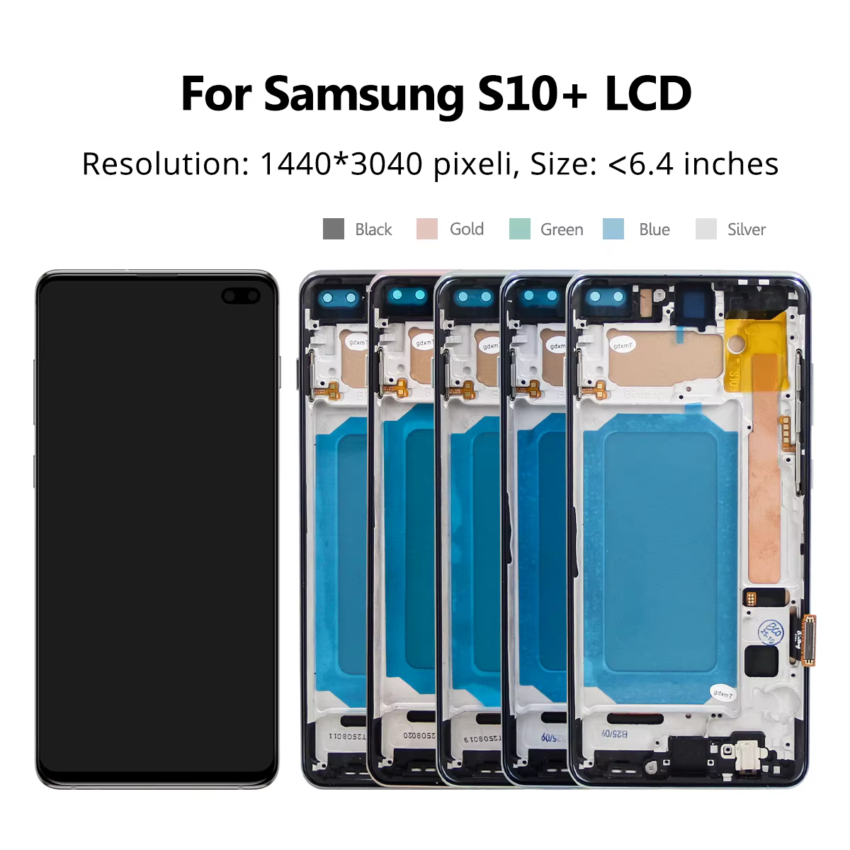 Écran tactile LCD de remplacement avec châssis, pour Samsung Galaxy S10 + G975F G975F/DS