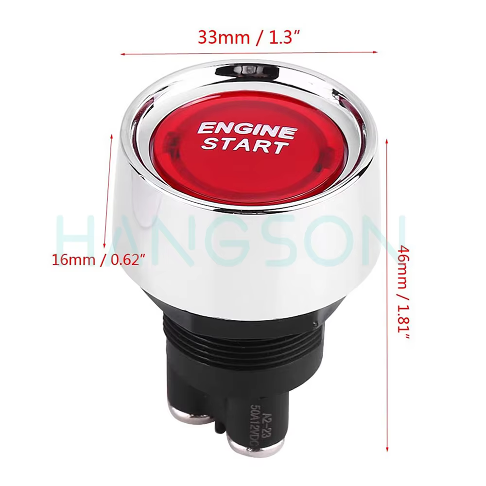 Bouton de démarrage de moteur de voiture 12V DC 50A SPST ON OFF interrupteur momentané démarreur bouton d'allumage de démarrage pour voitures de Sport de course camions